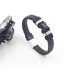 Pulsera de cuero simple para hombre nueva europea y americana, pulsera tejida en X con cuentas de aleación de personalidad de moda, pulsera de moda para hombre y mujer