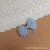 Nuevo Cuerda para el Cabello Dulce Estudiante Adulto de Primavera y Verano Azul Claro Cuadros Hilo de Seda Lazo Cuerda para el Cabello Cuerda para el Cabello Tendón de Goma Flor para la Cabeza