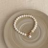 Pulsera de Perlas Naturales Barrocas para Mujer Pulsera Nicho Francés de Alta Gama Retro Elegante Elegante Mejor Amiga Joyería de Mano