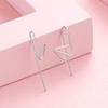 Pendientes asimétricos con forma de flecha de Cat Ning para mujer, sencillos y personalizados, estilo coreano, elegantes, de Internet, de nicho y línea creativa.
