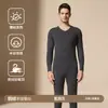 Conjunto de Ropa Interior Térmica Cálida de Cachemira y Seda para Hombre y Mujer Otoño Invierno con Felpa Gruesa Capa Base Cepillada Top de Otoño Pantalones de Otoño