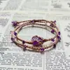 Guirnalda de Principios de Primavera Estilo Bosque Pulsera de Cristal Natural Nueva Pulsera Popular Pulsera de Malla Tejida Hecha a Mano