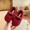 Zapatos Mary Jane de Piel para Niños Zapatos Cálidos de Algodón para Niñas Invierno Más Terciopelo Zapatos tipo Birkenstock Zapatos Antideslizantes para Caminar para Bebé Estilo Coreano