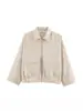 ZA comercio exterior transfronterizo artículo popular ropa de mujer 2026 otoño nuevo moda europea y americana bolsillo cremallera bicolor chaqueta para mujer