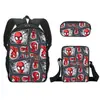 Chegada Nova Transfronteiriça Conjunto de Três Peças Mochila Escolar Homem-Aranha Estojo de Lápis Desenho Animado Pequena Bolsinha Mochila de Grande Capacidade