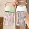 Taza de té sencilla con alto atractivo estético, estilo de celebridad de internet de verano Ins, popote desmontable, taza portátil de gran capacidad para estudiantes