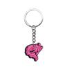 Llavero con colgante de salamandra rosa de PVC de goma suave con hebilla decorativa para mochila escolar, regalo decorativo de Amazon al por mayor.