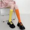 Meias 3/4 Lolita Meias de Veludo Primavera e Verão Estilo Japonês Cos Meias de Cano Médio Meias JK Pretas Meias Coloridas Meias Vermelhas Grandes