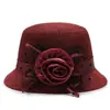 Nuevos Sombreros de Exportación para Mujer, Sombreros de Pescador de Cáñamo para Mujeres de Mediana Edad y Mayores, Sombreros de Pescador con Flor Grande Estilo Elegante, Sombreros de Copa de Lino Modernos Estilo Coreano