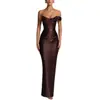 Transfronterizo 2026 Europeo y Americano Primavera/Verano Nuevo Vestido Bodycon Sin Mangas de un Hombro de Satén INS Fiesta Vacaciones Ropa de Mujer