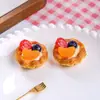 Tarte de fruta simulada de tamanho grande brinquedo ornamento de resina acessório de boneca DIY ímã de geladeira chaveiro
