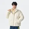Nueva chaqueta acolchada básica de moda otoño/invierno con relleno del 90% de plumón, cuello alto, unisex, moderna, cálida y resistente al frío, disponible en estilos para parejas para hombre