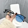 Óculos de Meia-Armação, Estilosos e Intelectuais, Óculos de Receituário Fotocromáticos Retrô, Anti-Luz Azul, Casual para Negócios, Cool e Estilosos, Óculos Sem Grau, Frete Grátis D