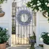 1 peça Coroa de Flores Artificiais para Exterior, Lavanda Roxa Exuberante com Acabamento Fosco, Coroa Floral Falsa de Primavera Verão, Porta da Frente, Parede, Janela, Decoração Interna Externa, Coroa de Lavanda Fosca Realista Durável