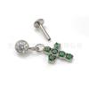 Aretes Colgantes de Cruz de Titanio F136 Empaque Cilíndrico con Aretes de Zirconia 5A Joyería para Perforación de Oreja de Aleación de Titanio G23
