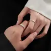 Anillo de Luz para Pareja Galaxia Anillo Sencillo de Lujo de Nicho Anillo Mate Relación a Distancia Autodisciplina Hombres y Mujeres Anillo Abierto para Dedo Índice Regalo