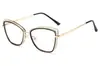 Armazones de Gafas Ojo de Gato Europeos y Americanos Transfronterizos para Mujer, Armazones de Gafas de Metal con Patillas de Resorte a la Moda, Gafas a la Moda que Cambian de Color con Filtro de Luz Azul