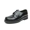 Zapatos de cuero para hombre de punta cuadrada transfronterizos, zapatos de vestir formales casuales para hombre, zapatos derby estilo británico de suela gruesa, zapatos versátiles para hombre de talla grande