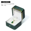 Caja de Joyería de Cuero PU Dorado de Alta Gama con Esquinas Redondeadas Caja para Anillos de Joyería Dorada Caja de Embalaje con Borde Dorado para Colgantes, Pulseras, Cadenas