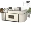 Balcão Curvo Moderno Simples com Cantos Semicirculares, Balcão de Recepção, Recepção da Empresa, Balcão de Caixa de Loja, Balcão de Consulta de Canto