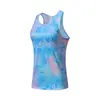 Chaleco Deportivo Estampado Degradado Tie-Dye para Mujer, Camiseta sin Mangas Transpirable de Secado Rápido con Espalda de Nadador para Correr y Entrenamiento Casual