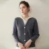 Cardigã de Tricô Feminino Color-Blocking Versátil com Capuz Niche Estilo Coreano Emagrecedor Falso Duas Peças Top Jaqueta Solto Caxemira Grosso