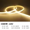Fita de Luz LED 220V Externa À Prova D'água Super Brilhante Autoadesiva Luz Linear Casa Sala de Estar Teto Atmosfera Fita de Luz Suave COB