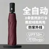 Guarda-chuva Preto de Plástico Dobrável Totalmente Automático com Proteção Solar, Guarda-chuva de Uso Duplo para Sol e Chuva, Fabricante Direto, Guarda-chuva de Proteção Solar, Guarda-chuva Espesso