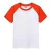 Camiseta Infantil de Verão com Gola Redonda 100% Algodão Manga Curta Uniforme de Classe Personalizado para Meninos e Meninas, Mesmo Estilo Raglan Caimento Solto Camiseta Color-Blocking