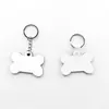 Llavero Popular Transfronterizo con Forma de Hueso para Mascota, Etiqueta de Perro en Blanco de Transferencia Térmica Doble Cara, Etiqueta Anti-Pérdida para Mascotas DIY