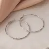 Brincos Transfronteiriços para Mulheres, Luxo Leve, Design de Ponta, Estilo de Nicho, Argolas Exageradas para Rostos Quadrados e Redondos, Círculos Grandes Lisos