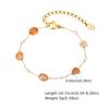 Pulsera de Acero Inoxidable para Damas y Niños Europeos y Americanos con Cadena, Imitación de Jade, Imitación de Ámbar, Imitación de Perla, Moda Dorada 2129
