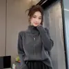 Suéter de Punto Grueso para Mujer LEKA Design con Botones, Manga Larga y Cuello Alto, Estilo Perezoso, Capa Base, Otoño Invierno 2026 Nuevo