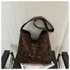 Bolsa Feminina Grande Casual Tendência Estampa de Leopardo 2025 Personalizada Nova Moda Simples Retrô Tote de Ombro para o Dia a Dia