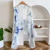 Nuevo Chal Delgado Color Degradado Foto de Viaje Protección Solar Bufanda de Seda Blusa Protector Solar Holgada Hebilla de Comercio Exterior Chal