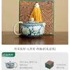 Tetera Peonía Ruyao de Jingdezhen Olla Xishi Juego de Té Cerámico Tetera Tetera Sofocante Regalo Festivo Caja de Regalo para Juego de Té