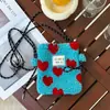Moda Popular Famosa en Internet Peluche Arcoíris Puntos Lindos Bolso Pequeño Rosa Bolso de Hombro Cruzado Bolso Portátil de Almacenamiento para Compras