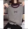 Dropshipping 2026 Verano Nueva Moda Bloque de Color Estampado Elegante Versátil Reductor de Edad Camiseta de Manga Corta