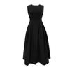 2026 Nueva Ropa de Verano para Mujer Estilo Hepburn Elegante Falda Larga con Dobladillo Ancho, Chaleco sin Mangas Ajustado a la Cintura Vestido Negro 9503