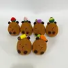 Muñeca Capibara Tejida a Crochet de Lana Más Vendida Llavero Terminado Adornos Muñeca de Dibujos Animados Tejida Decorativa Regalo