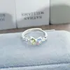 "Susurro de Miel en la Punta del Dedo" Anillo Abierto Colorido Nicho Gama Alta Piedra Preciosa Colorida Lujo Ligero Retro Apilable Anillo Súper de Hada para Mujeres