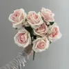 Flor Artificial de Rosa de Alta Calidad con 10 Cabezas Rosa Francesa Escena de Boda Diseño de Escenario Accesorios de Fotografía Ramo Artificial