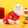 Roupas para Cachorro Inverno Quente Roupa Estampa Ano Novo Roupa de Quatro Patas para Teddy, Bichon, Corgi, Roupas para Gato de Estimação Atacado