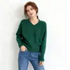 Outono e Inverno 2026 Novo Estilo Estilo Preguiçoso Retrô Design de Gola Malha Simples e Versátil Suéter de Cor Pura para Mulheres