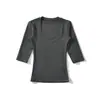 Atacado de Roupas Femininas Transfronteiriças Estilo Europeu e Americano Camiseta com Gola U e Manga Média Nova Moda Primavera 2026 Top Versátil Emagrecedor