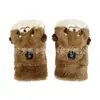 Guantes Eléctricos de Media Dedos para Fábrica Transfronteriza, Felpa de Castor, Pestaña Superior Abatible, Temperatura Ajustable Temporizada, Pantalla Táctil, Guantes a Prueba de Frío y Cálidos