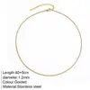 Europa y Estados Unidos nuevo collar de acero de titanio muy delgado que no se decolora para mujer cadena retorcida de 18K cadena de labios cadena de clavícula en forma de O joyería al por mayor