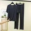 Camiseta de Manga Corta con Cuello en V de Modal Pantalones de Cintura Alta con Cordón Conjunto de Dos Piezas para Hombre Verano Holgado Talla Grande Traje para Casa