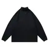 Roupas Vintage 2025 Outono Novo Estilo Japonês Cor Sólida Gola Alta Manga Longa Camiseta para Homens Simples Versátil Casual Camiseta Básica