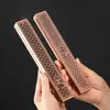 Caja de incienso estilo antiguo con diseños de nubes y lotos, quemador de incienso de aleación de cobre, caja de accesorios para incienso de imitación de cobre hueca